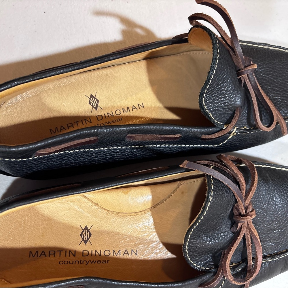 Martin Dingman Black and Brown Leather Loafers